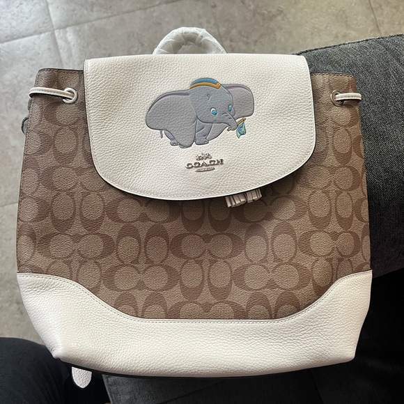 NWT Disney x coach dumbo brown and white  Women's Back pack - Picture 2 of 11